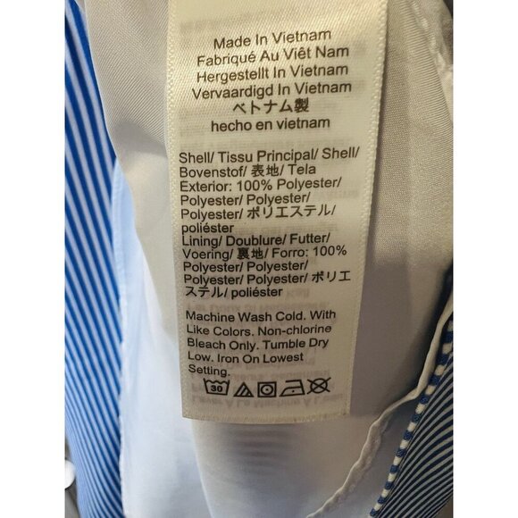 J. Crew Size 14 Striped Scalloped Cami Top L8679 Banker Blue White Nautical - Picture 6 of 7